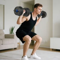 SPORTNOW Kit Haltères Musculation Haltères Réglables 25 kg 3 en 1, Ensemble de Poids Réglable avec Barre d'Extension Bleu(m-2)