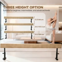 HOMCOM 7.5ft Adjustable Balance Beam, Gymnastics Beam with Wheels, Gymnastics Equipment for 6+ Years Old Training(m-5)