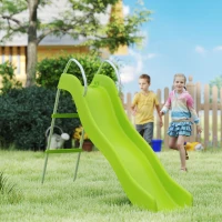 AIYAPLAY Freestanding Kids Slide with Climbing Ladder, Outdoor Playground Equipment for Ages 3-8 Years, Green(m-10)