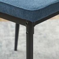 HOMCOM Conjunto de 2 Sillas de Comedor con Tapizado de Terciopelo Sintético Respaldo Curvo y Patas de Acero 45x57x86 cm Azul(m-8)