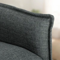 HOMCOM Sofá de 2 Lugares Estofado em Linho Sofá Moderno com Acolchoamento Grosso Design Capitoné 131x75x85 cm Cinza Escuro(m-9)