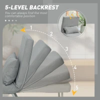 HOMCOM Single Sofa Bed, 3-in-1 Convertible Folding Chair Bed with Adjustable Backrest, Removable Armrests, Light Grey(m-5)