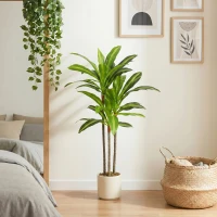 HOMCOM 90cm Lifelike Fake Tree, Artificial Dracaena Tree with Bendable Trunks, Green(m-8)