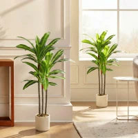 HOMCOM 90cm Lifelike Fake Tree, Artificial Dracaena Tree with Bendable Trunks, Green(m-8)