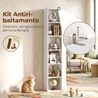 HOMCOM Libreria a 6 Ripiani, Scaffale Autoportante per Soggiorno(m-6)