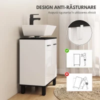 HOMCOM Dulap Sub Lavoar pentru Baie cu 2 Uși și Raft Reglabil, Alb(m-7)