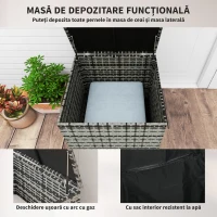 Outsunny Set de Exterior 6 Piese cu 2 Mese de Depozitare, 2 Canapele și 2 Fotolii, din Ratan și Oțel, Gri(m-7)