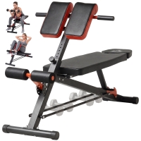 HOMCOM Panca multifunzione 64cm x 146cm x 85cm Black and Red