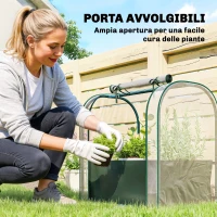 Outsunny Mini Serra con Borsa per Coltivazione e Porta Avvolgibile, 68x50x70 cm, Verde Scuro(m-5)