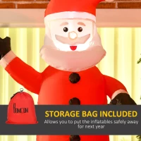 HOMCOM 7ft Christmas Inflatable Santa Claus from Chimney, Blow-Up Outdoor LED Garden Display for Lawn, Party(m-8)
