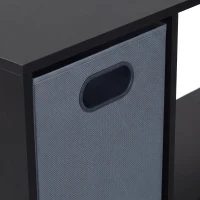 HOMCOM 110 cm L-Shaped Desk, Small Computer Desk with Fabric Drawer and Storage Shelves for Home Office, Study, Black(m-9)