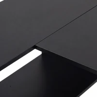 HOMCOM 110 cm L-Shaped Desk, Small Computer Desk with Fabric Drawer and Storage Shelves for Home Office, Study, Black(m-10)