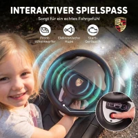 AIYAPLAY Rutschauto Kinder Porsche Rutschfahrzeug mit Hupe Licht Motorgeräuschen, für 18–36 Monate, Mattschwarz(m-5)