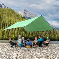 Outsunny Tenda da Sole Portatile 3x3 m, Tendalino Parasole Impermeabile per Campeggio, e Spiaggia, Verde(m-10)