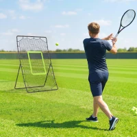 HOMCOM Rebounder pliabil pentru fotbal și baseball cu zonă de precizie, din PE și metal, 123x90x174 cm, negru(m-9)