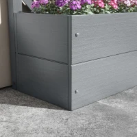 Outsunny Fioriera con Grigliato Posteriore e Fessura di Drenaggio, in Legno Composito, 65x33.5x135 cm, Grigia(m-8)