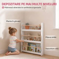 AIYAPLAY Bibliotecă Montessori pentru Copii 3-8 Ani, 3 Rafturi, 60x15x73 cm, pentru Cameră, Alb(m-5)
