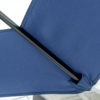 Outsunny Ombrellone da Giardino a Braccio 3x2 m con Manovella, Metallo e Poliestere, Blu Scuro e Crema(m-8)