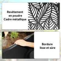 Outsunny Jardinière avec treillis, bac à fleurs, avec brise-vue, pour plantes grimpantes, métal, 45 x 21,5 x 110 cm, noir(m-6)