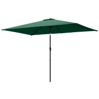 Outsunny Garden Parasol, Parasol Umbrella with Crank Handle, Tilt Function, Polyester Canopy, Green(m-11)