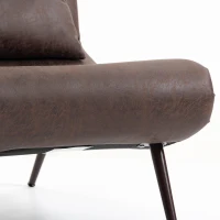 HOMCOM Modern Accent Chair with Footstool, Upholstered Lounge Chair with 64cm Wide Seat, Lumbar Pillow, Trapezoidal Backrest(m-11)