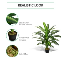 Outsunny Set of Two Artificial Dracaena Plants(m-5)