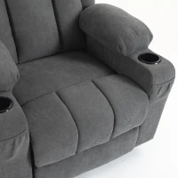 HOMCOM Dual Motor Recliner Chair, 55° Electric Lift Chair for Elderly, Recliner Armchair with Massage and Heat, Dark Grey(m-12)