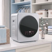 HOMCOM Vented Tumble Dryer, 4 kg Front Tumble Dryer with Stainless Steel Tub, 800W Compact Freestanding, Silver(m-2)