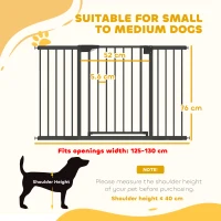 PawHut Barieră de siguranță pentru câini și bebeluși 76-130 cm cu extensie, fixare prin presiune fără găurire - alb(m-3)