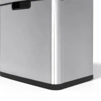 HOMCOM Afvalbak afvalscheidingssysteem prullenbak met sensor 72 L 3 vakken rvs zilver(m-12)