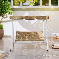 Outsunny Three-Seater Bench Cushion - Khaki(m-9)