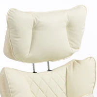 HOMCOM Executive Office Chair, PU Big and Tall Office Chair 180 kg with Wide Seat, Reclining, Lumbar Support, Beige(m-13)