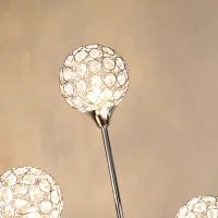 HOMCOM Floor Lamps for Living Room Bedroom with 5 Light, Modern Upright Standing Lamp, 34x25x156cm, Silver(m-8)