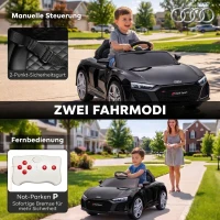 AIYAPLAY Kinder Elektroauto 12V Kinderauto mit Fernbedienung Lithium-Akku 2 Motor Sanftanlauf Hinterradfederung Schwarz(m-5)