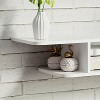 HOMCOM Floating TV Unit Stand for TVs up to 40", Wall Mounted Media Console with Storage Shelf, Entertainment Center, White(m-7)