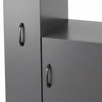 HOMCOM Kitchen Trolley on Wheels, Rolling Kitchen Island Cart with Power Outlet, Cabinet, Pull-Out Drawer, Grey(m-13)