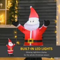 HOMCOM 4ft Inflatable Christmas Santa Claus Xmas Decoration 1 LED Holiday Air Blown Yard Outdoor Décor(m-4)