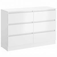 HOMCOM Commode 6 tiroirs pour chambre et salon, 100 x 35 x 69 cm