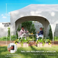 Outsunny Pavilion de Grădină Pliabil 3x6 m cu Pereți Detașabili și Geantă de Transport, Alb(m-9)