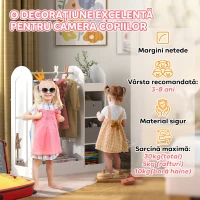 AIYAPLAY Cuier pentru Copii cu Cutii și Oglindă, Alb(m-6)