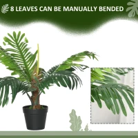 Outsunny 2 Pack 60cm Artificial Palm Tree Decorative Plant with Nursery Pot, Fake Tropical Tree for Indoor Outdoor Decor(m-6)