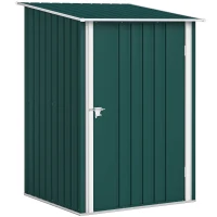 Outsunny Casetta da Giardino Porta Attrezzi in Acciaio Galvanizzato con Porta a Battente, 100x104x160 cm, Verde(m-1)