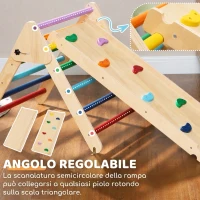 AIYAPLAY Gioco da Arrampicata con Triangolo e Pannello Scivolo ed Arrampicata, per Bambini 18-48 Mesi, Multicolore(m-6)