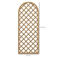 Outsunny Lot de 2 treillis en bois - panneau arc pour plantes grimpantes - dim. un panneau : 60L x 150H cm(m-3)