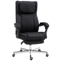 Vinsetto Chaise de bureau siège pivotant dossier inclinable hauteur réglable 65 x 61 x 105-113 cm noir(m-12)