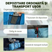 Outsunny Cort Familial Easy-pick-up pentru 4 Persoane, Albastru(m-8)