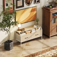 HOMCOM Industrial-Style TV Stand Cabinet - Natural Wood Finish(m-7)