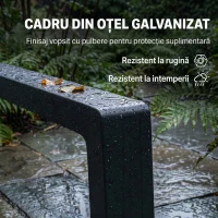 Outsunny Șezlong cu 5 Poziții, 118x58x80 cm, Negru(m-7)