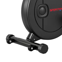 SPORTNOW Rameur Musculation d'Appartement Pliable 16 Niveaux, App, Écran LCD, Support de Tablette, 180x50x75cm, Noir(m-12)