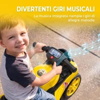 AIYAPLAY Moto per Bambini Balance Bike Senza Pedali con Musica, Età 18 Mesi - 3 Anni, Giallo(m-4)